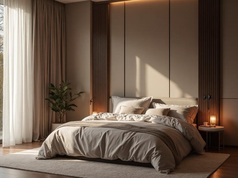Quarto sofisticado com blackout